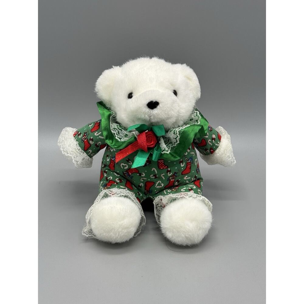 Vintage America Wego Teddy Bear Christmas Plush 8” Stuffed Animal